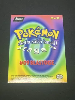 Blastoise #09 E9 of 12 Black Logo Topps Holo Foil Trading Cards Pokemon Card - Image 2