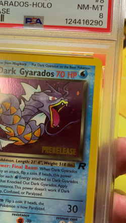 PSA 8 Dark Gyarados 8/82 League Prerelease Promo Team Rocket 1999 Pokemon Card - Image 2