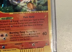 Entei Holo Rare ESeries Vintage Pokemon Card Aquapolis H8/H32 MP Small Crease - Image 3