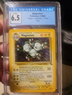 CGC 6.5 Magneton 1999 Fossil 11/62 Holo Pokemon Card psa - Image 1
