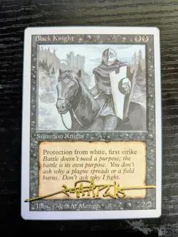 MTG REVISED Black Knight SIGNED IN GOLD BY JEFF A. MENGES - Image 1