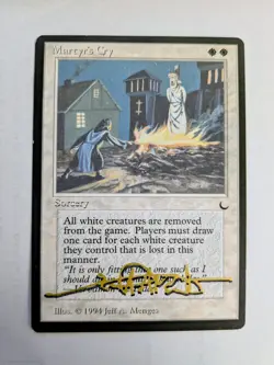 MTG THE DARK Martyr's Cry SIGNED IN GOLD BY JEFF A. MENGES - Image 1
