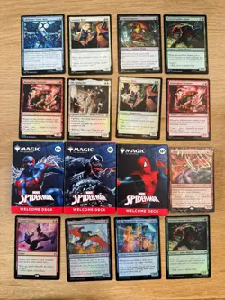 Magic The Gathering Spider-Man Welcome Decks White Black Blue + Red Foils Lot - Image 1