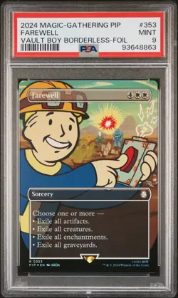 MTG Fallout Vaultboy Farewell Borderless Foil #353 PSA 9 - Image 1