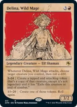 MtG Delina, Wild Mage 317 Adventures in the Forgotten Realms Reg. Rare Showcase - Image 1