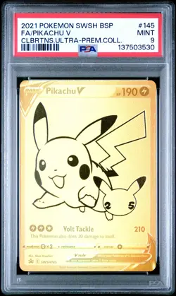 2021 POKEMON SWSH BLACK STAR PROMO #145 FULL ART/PIKACHU V PSA 9 - Image 1