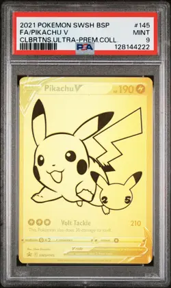 2021 POKEMON SWSH BLACK STAR PROMO #145 FULL ART/PIKACHU V PSA 9 - Image 1