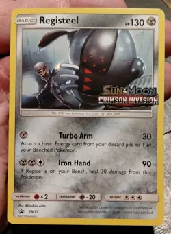 Pokemon - Registeel SM75 - Sun & Moon Crimson Invasion Stamped Promo NMNT+ - Image 1