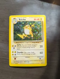 Pokemon TCG Raichu Base Set Holo Rare Card 14/102 - Image 1