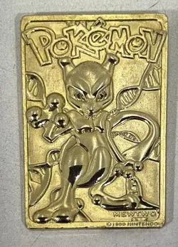 Pokemon 23k Mewtwo Gold-Plated Card 1999 Authentic Vintage Burger King Promo - Image 1