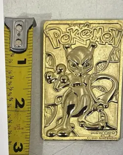 Pokemon 23k Mewtwo Gold-Plated Card 1999 Authentic Vintage Burger King Promo - Image 3