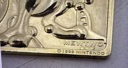 Pokemon 23k Mewtwo Gold-Plated Card 1999 Authentic Vintage Burger King Promo - Image 5