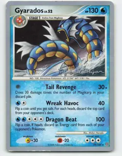 2008 Pokemon, Stormfront, #19/100 Gyarados, Rare, 2010 World Championships MB - Image 1