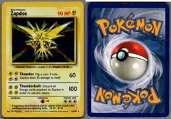 1999 Pokemon, Base Set, #16/102 Zapdos, Holo Rare (e) - Image 1