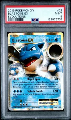 2016 POKEMON XY EVOLUTIONS #21 BLASTOISE EX PSA 9 - Image 1