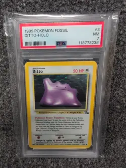 PSA 7 1999 Pokemon Fossil Holo Ditto #3 - Image 1