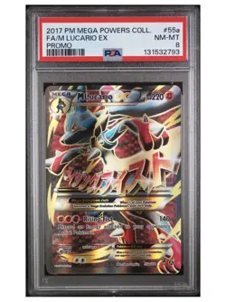 2017 POKEMON MEGA POWERS COLLECTION PROMO #55A FULL ART/M LUCARIO EX PSA 9 - Image 1