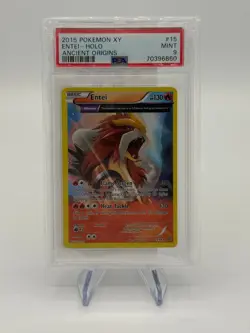 2015 Pokemon XY Ancient Origins Entei Holo #15 PSA 9 - Image 1