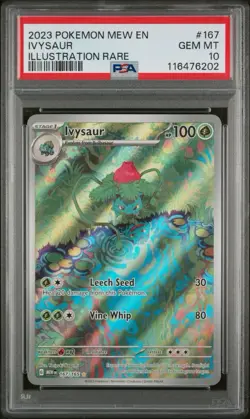 Pokemon 2023 Ivysaur 167/165 Scarlet & Violet 151 Illustration Rare Holo PSA 10 - Image 1