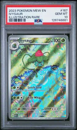 2023 POKEMON MEW EN-151 ILLUSTRATION RARE #167 IVYSAUR PSA 10 - Image 1