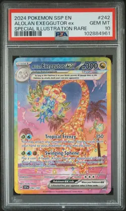 2024 POKEMON SSP EN-SURGING SPARKS #242 ALOLAN EXEGGUTOR EX PSA 10 - Image 1