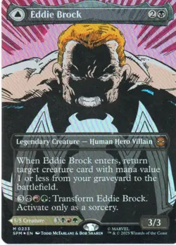 MTG: Marvel's Spider-Man: Foil Borderless Eddie Brock (0233): LP Condition - Image 1