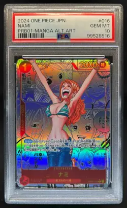2024 One Piece Romance Dawn Nami Alternate Art Manga PRB01-016 PSA 10 - Image 1