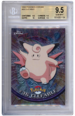 2000 Topps Chrome Pokemon T.V. Clefable BGS 9.5 TRUE GEM+ #36 - Image 1