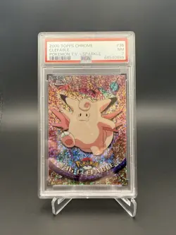 2000 TOPPS CHROME POKEMON T.V. SPARKLE #36 CLEFABLE PSA 7 - Image 1