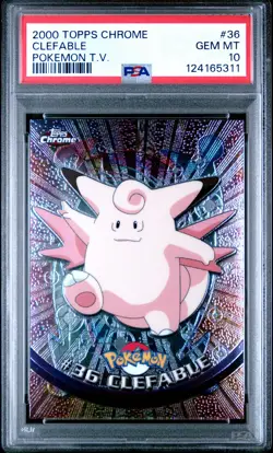 2000 TOPPS CHROME POKEMON T.V. #36 CLEFABLE PSA 10 - Image 1
