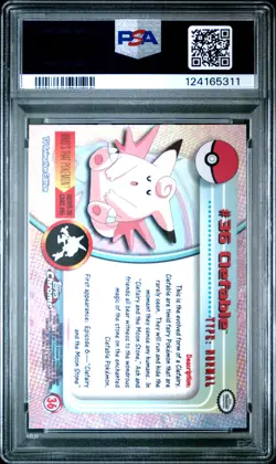 2000 TOPPS CHROME POKEMON T.V. #36 CLEFABLE PSA 10 - Image 2