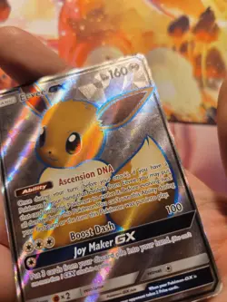 Eevee GX SM242 Sun & Moon Full Art Ultra Rare Holo Promo Pokemon Card DMG LOOK - Image 3