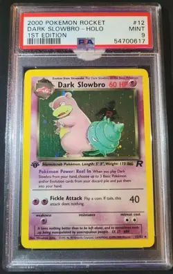 2000 Pokemon 1st Edition Rocket Dark Slowbro #12 Holo PSA 9 MINT WOTC - Image 1