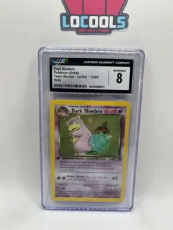 CGC 8 Dark Slowbro 2000 Team Rocket 1st Edition 12/82 Holo Pokemon Card - Image 1