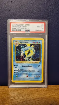 4TH PRINT Gyarados PSA 8 NM-MT Base Set Pokemon 6/102 WOTC Holo Rare 1999-2000 - Image 1