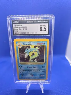 Pokemon Base Set 6/102 Gyarados 1999 Holo Rare CGC 8.5 NM/MINT+ - Image 1