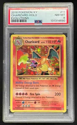 2016 Pokemon XY Evolutions #11/108 Charizard Holo PSA 8 - Image 1