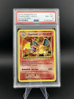 2016 Pokemon XY Evolutions Charizard Holo 11/108 PSA 8 - Image 1