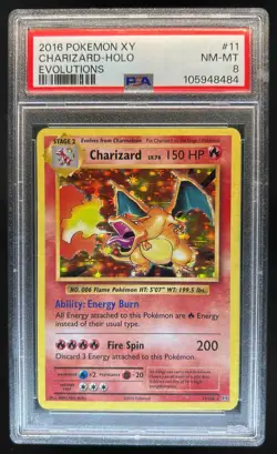 2016 Pokemon XY Evolutions Charizard Holo #11/108 PSA 8 - Image 1