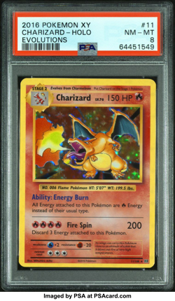 2016 Pokemon Xy Evolutions Charizard Holo Foil 11/108 [PSA 8] - Image 4