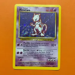 Mewtwo Holo Rare 10/102 Base Set Pokemon Card 1999 WOTC LP Vintage 010/102 - Image 2