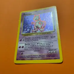 Mewtwo Holo Rare 10/102 Base Set Pokemon Card 1999 WOTC LP Vintage 010/102 - Image 3