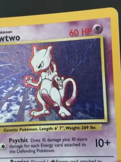 Mewtwo 10/102 Base Set Holo Unlimited Rare Vintage 1999 Pokemon TCG Card WOTC - Image 5