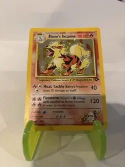 Pokemon TCG Gym Challenge Blaine's Arcanine Holo Rare Card 1/132 LP/NM - Image 1