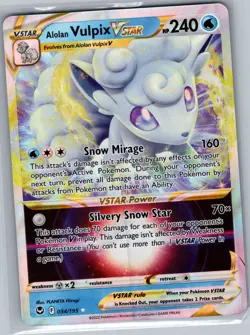 Alolan Vulpix VSTAR 034/195 SWSH12: Silver Tempest - Pokemon Card - NM - Image 1