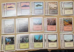 * MTG REVISED Edition (1994) * 45 BASIC LAND cards LOT - Magic the Gathering *NM - Image 1
