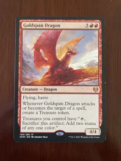 Goldspan Dragon Kaldheim Mythic Card 139/285 Regular Card - LP - Image 1