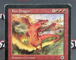 MTG Fire Dragon- DAMAGED -Portal Magic the Gathering Card # 125 - Image 3