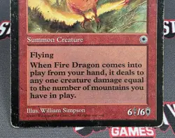 MTG Fire Dragon- DAMAGED -Portal Magic the Gathering Card # 125 - Image 4