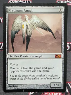 MTG Platinum Angel- DAMAGED -Magic 2011 Magic the Gathering Card # 212 - Image 1